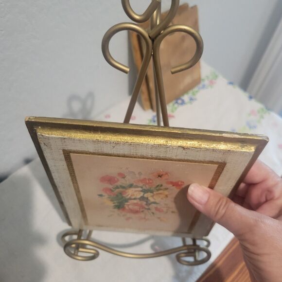 Vintage Florentine Gold Gilt Floral Wall Plaques Set of 3 MCM Made in Italy - Picture 12 of 16